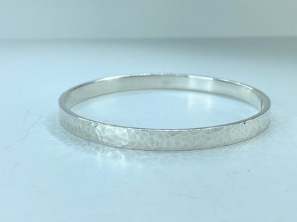 James Avery 6.0mm Hammered Bangle Bracelet Sterling Silver 26g 8" JR673
