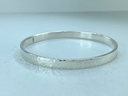 James Avery 6.0mm Hammered Bangle Bracelet Sterling Silver 26g 8" JR673
