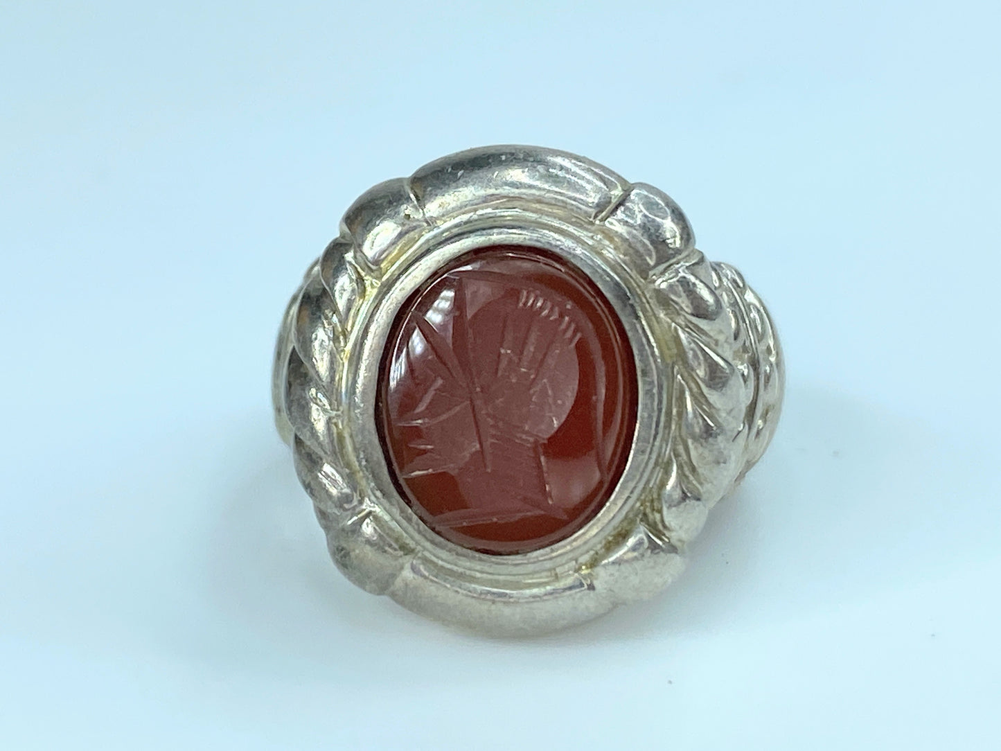 Judith Ripka Sterling Roman Centurion Intaglio ring s7 JR9038