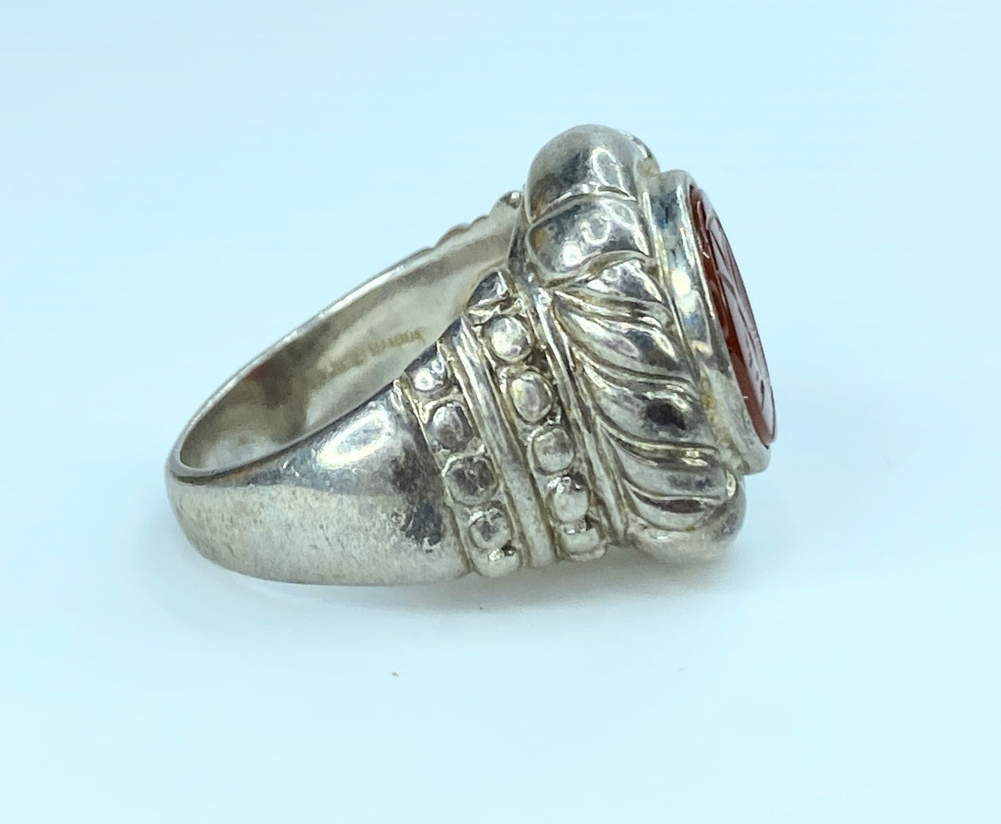 Judith Ripka Sterling Roman Centurion Intaglio ring s7 JR9038