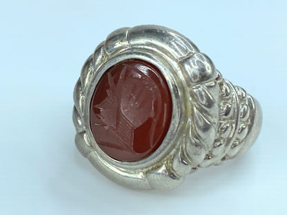 Judith Ripka Sterling Roman Centurion Intaglio ring s7 JR9038