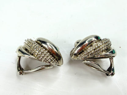 Vintage Tiffany & Co Sterling Silver Woven Knot Clip-On Earrings 24.0g JR1965