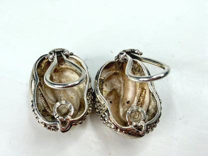 Vintage Tiffany & Co Sterling Silver Woven Knot Clip-On Earrings 24.0g JR1965