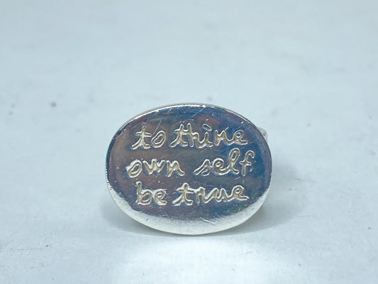 Vintage Sterling Silver “To Thine Own Self Be True” Statement Ring JR1112