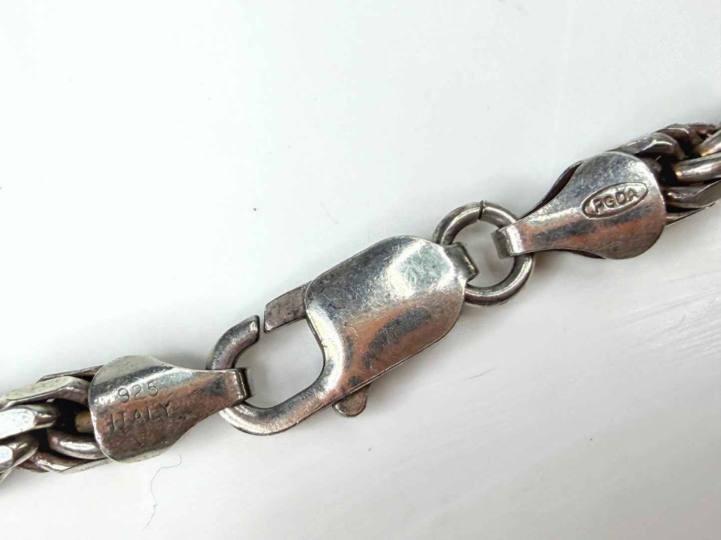 Vintage Italy Sterling Silver Heavy Braided Wheat Chain Necklace 30" 74g JR1968