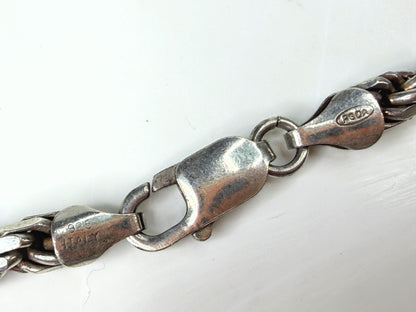 Vintage Italy Sterling Silver Heavy Braided Wheat Chain Necklace 30" 74g JR1968