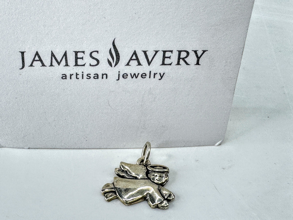 Retired Artisan James Avery Sterling Silver Flying Baby Angel Charm 2.6g JR2086