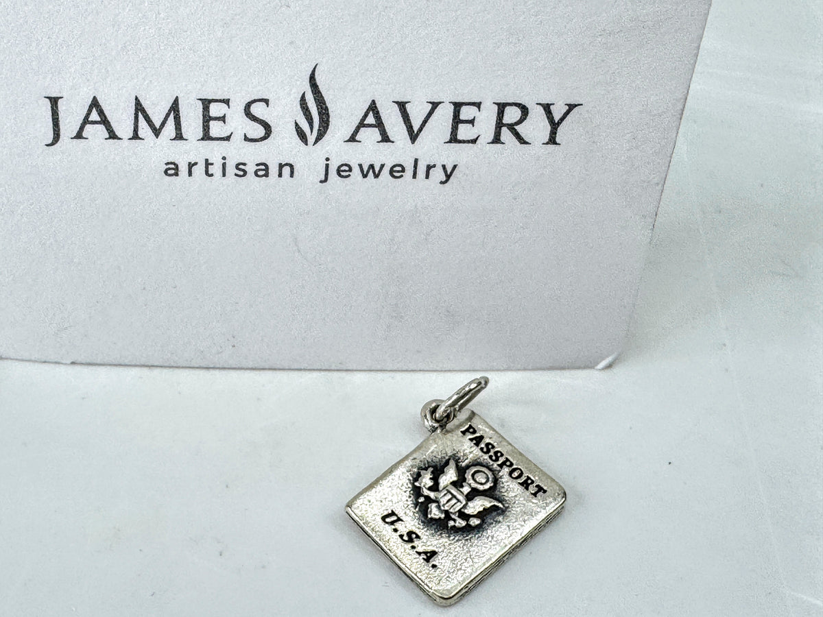Vintage James Avery Passport U.S.A. Happy Tours Sterling Silver Charm JR2097