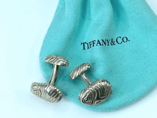 Tiffany & Co. Rare 1996 Nature Wood Motif Cufflinks 13.0g JR9551