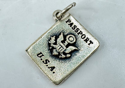Vintage James Avery Passport U.S.A. Happy Tours Sterling Silver Charm JR2097