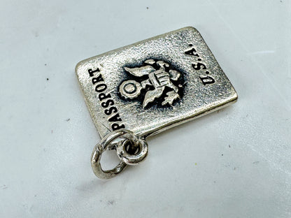 Vintage James Avery Passport U.S.A. Happy Tours Sterling Silver Charm JR2097