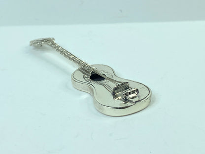 Miniature Sterling Silver Guitar with Strings 3 1/8" 15.5 grams SS80