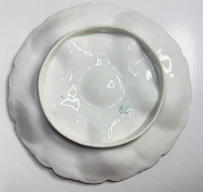 French Antique LS & S Limoges oyster plate, pale green gold gilt A741