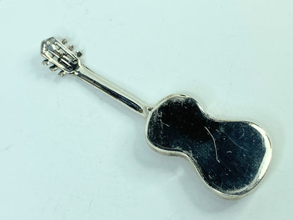 Miniature Sterling Silver Guitar with Strings 3 1/8" 15.5 grams SS80