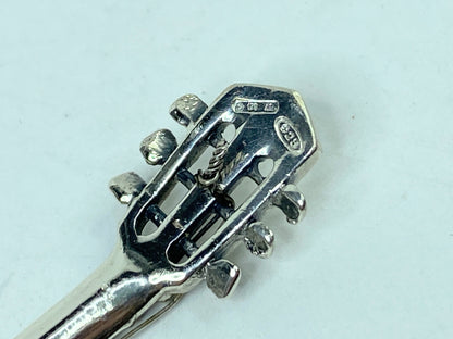 Miniature Sterling Silver Guitar with Strings 3 1/8" 15.5 grams SS80