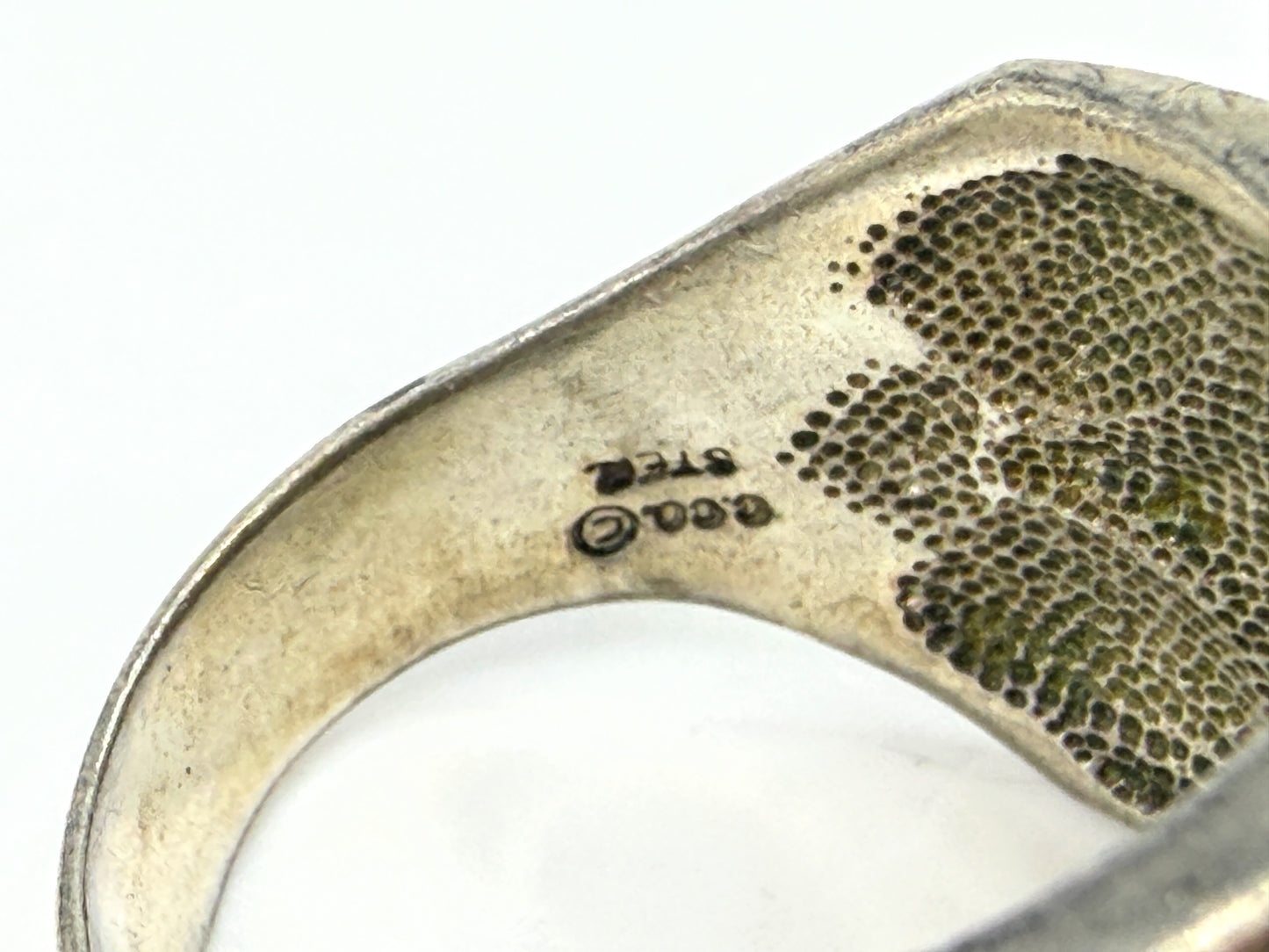 Vintage 14K Yellow Rose Gold Sterling Silver Triple Tone Ring Size 9 JR1963