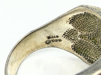 Vintage 14K Yellow Rose Gold Sterling Silver Triple Tone Ring Size 9 JR1963