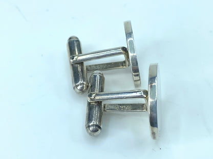 Tiffany & Co. Sterling Silver Engine Turned Oval Cufflinks 12.8g JR9552