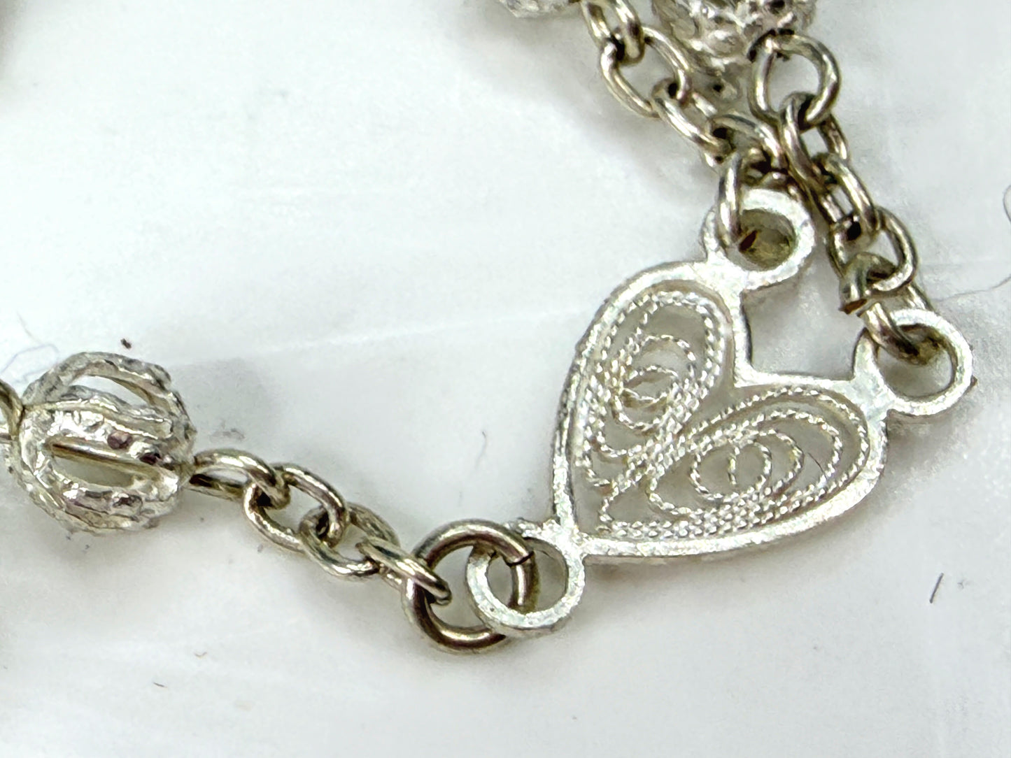 Vintage Sterling Silver Filigree Rosary Roma Hinged Box Cross 18g JR1970