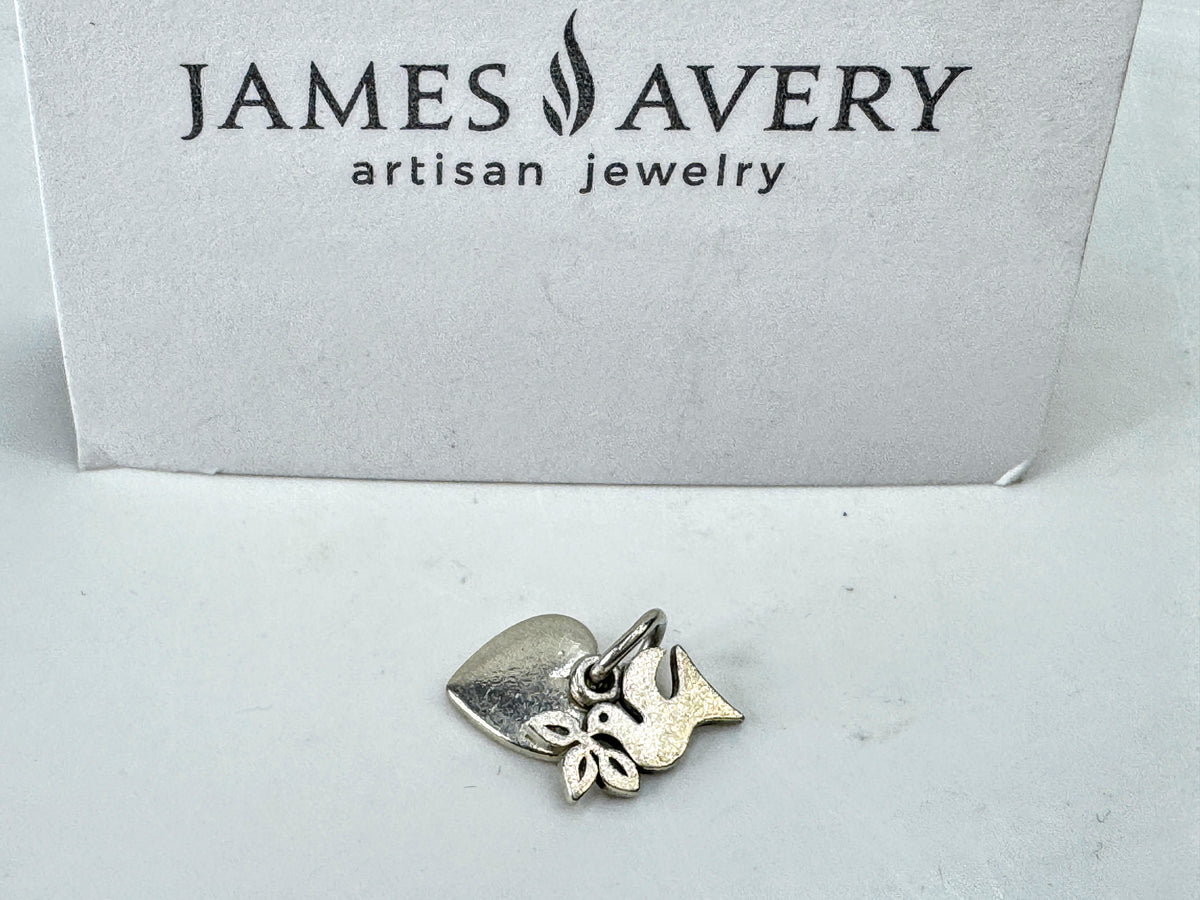 Vintage Artisian James Avery Sterling Heart & La Paloma Dove Charms set JR2080