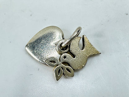 Vintage Artisian James Avery Sterling Heart & La Paloma Dove Charms set JR2080
