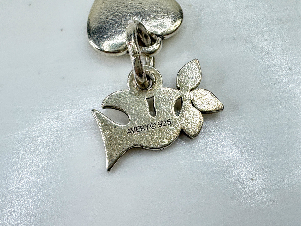 Vintage Artisian James Avery Sterling Heart & La Paloma Dove Charms set JR2080