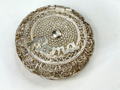 Vintage Sterling Silver Filigree Rosary Roma Hinged Box Cross 18g JR1970