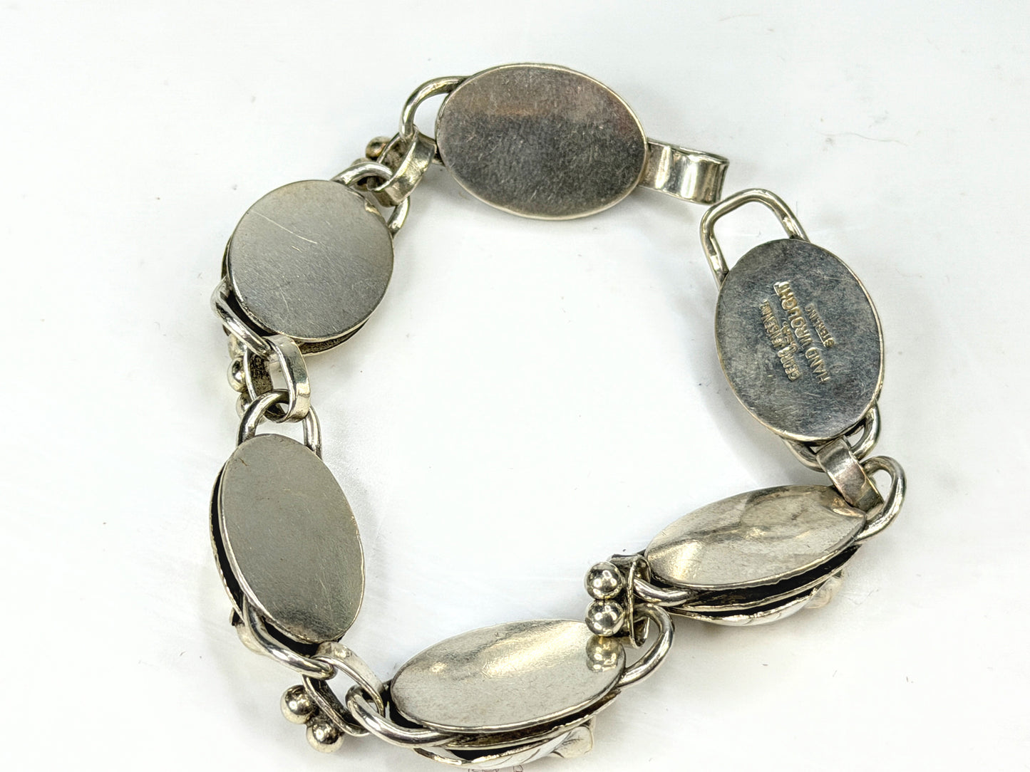 Vintage Georg Jensen Sterling Silver Oval Link Bracelet 7 1/4" 33.5g JR1973
