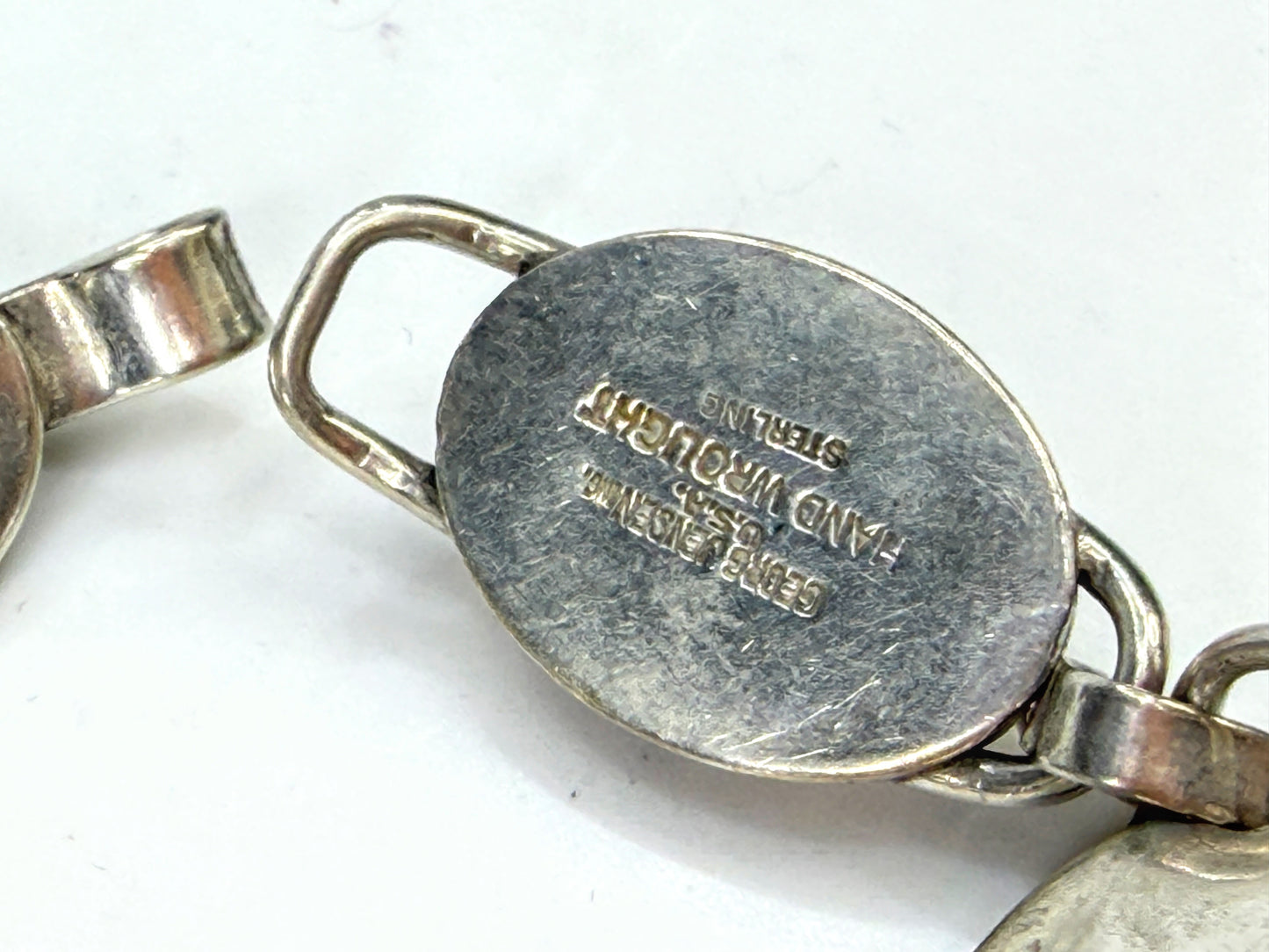 Vintage Georg Jensen Sterling Silver Oval Link Bracelet 7 1/4" 33.5g JR1973