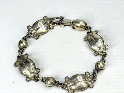 Vintage Georg Jensen No. 11 Moonlight Blossom 830 Silver Bracelet 7.5" JR1972