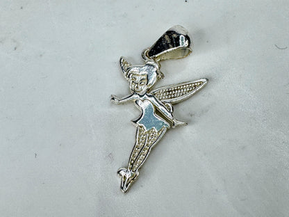 Disney Tinker Bell Sterling Silver 925 Fairy Pendant Charm JR2083