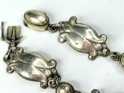 Vintage Georg Jensen No. 11 Moonlight Blossom 830 Silver Bracelet 7.5" JR1972