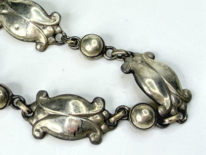 Vintage Georg Jensen No. 11 Moonlight Blossom 830 Silver Bracelet 7.5" JR1972
