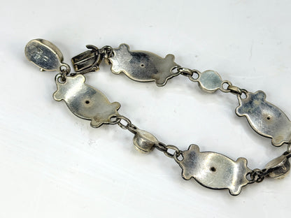 Vintage Georg Jensen No. 11 Moonlight Blossom 830 Silver Bracelet 7.5" JR1972