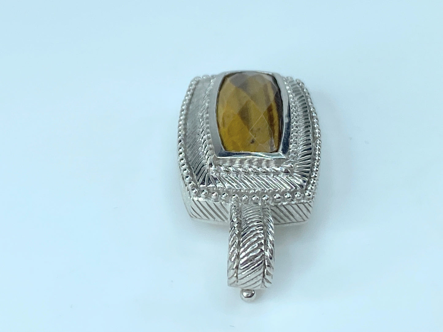 Judith Ripka Tiger Eye Pendant Enhancer In Sterling 11.3g JR9046