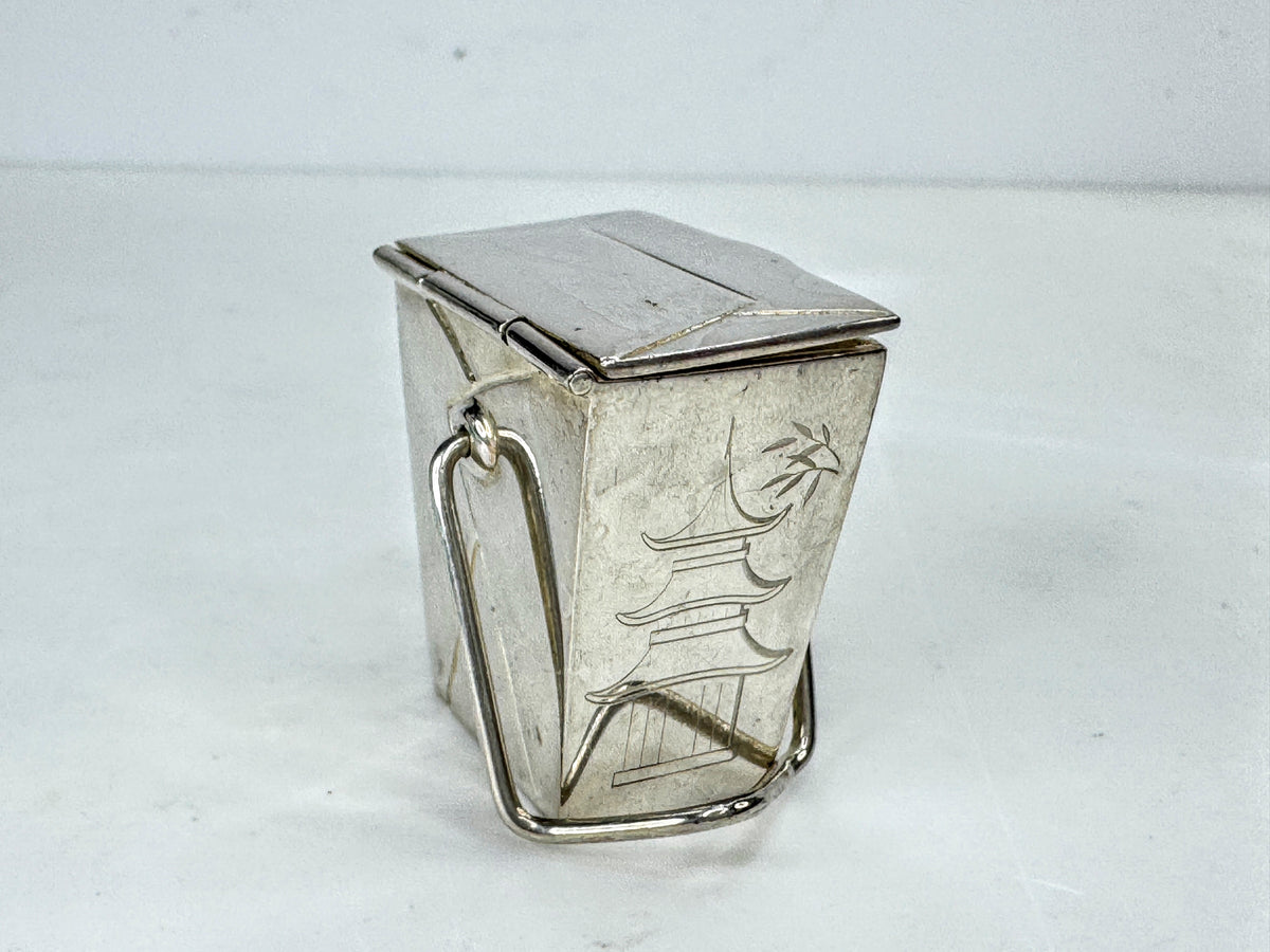 Tiffany & Co. Sterling Silver Chinese Take-Out Pagoda Pill Box Spain 38.4g SS500