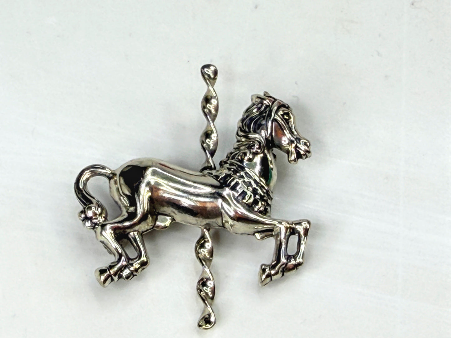 Vintage Sterling Silver Turquoise Inlay Om Pendant Artisan Jewelry JR1979
