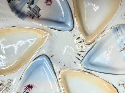 Vintage Spode English Porcelain Oyster Plate Scenic Wells 8.5" A746