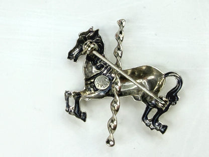 Vintage Sterling Silver Turquoise Inlay Om Pendant Artisan Jewelry JR1979