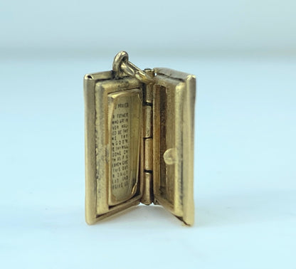 Movable Lord's Prayer Opening Book Charm in 14 Karat Yellow JR9558