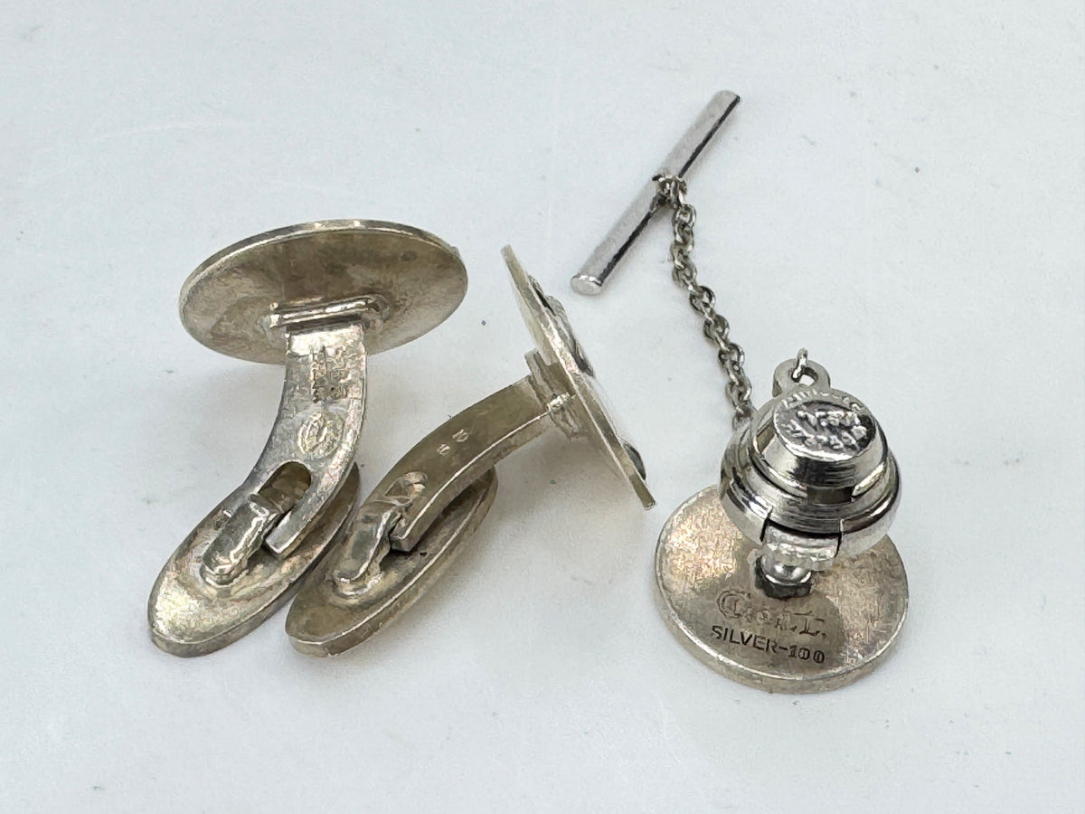 Georg Jensen Arno Malinowski Horse Head Cufflinks Tie Tack Sterling 20.1gm SS501