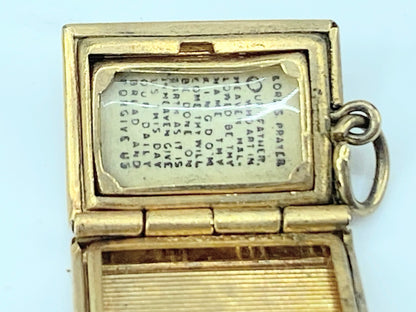 Movable Lord's Prayer Opening Book Charm in 14 Karat Yellow JR9558