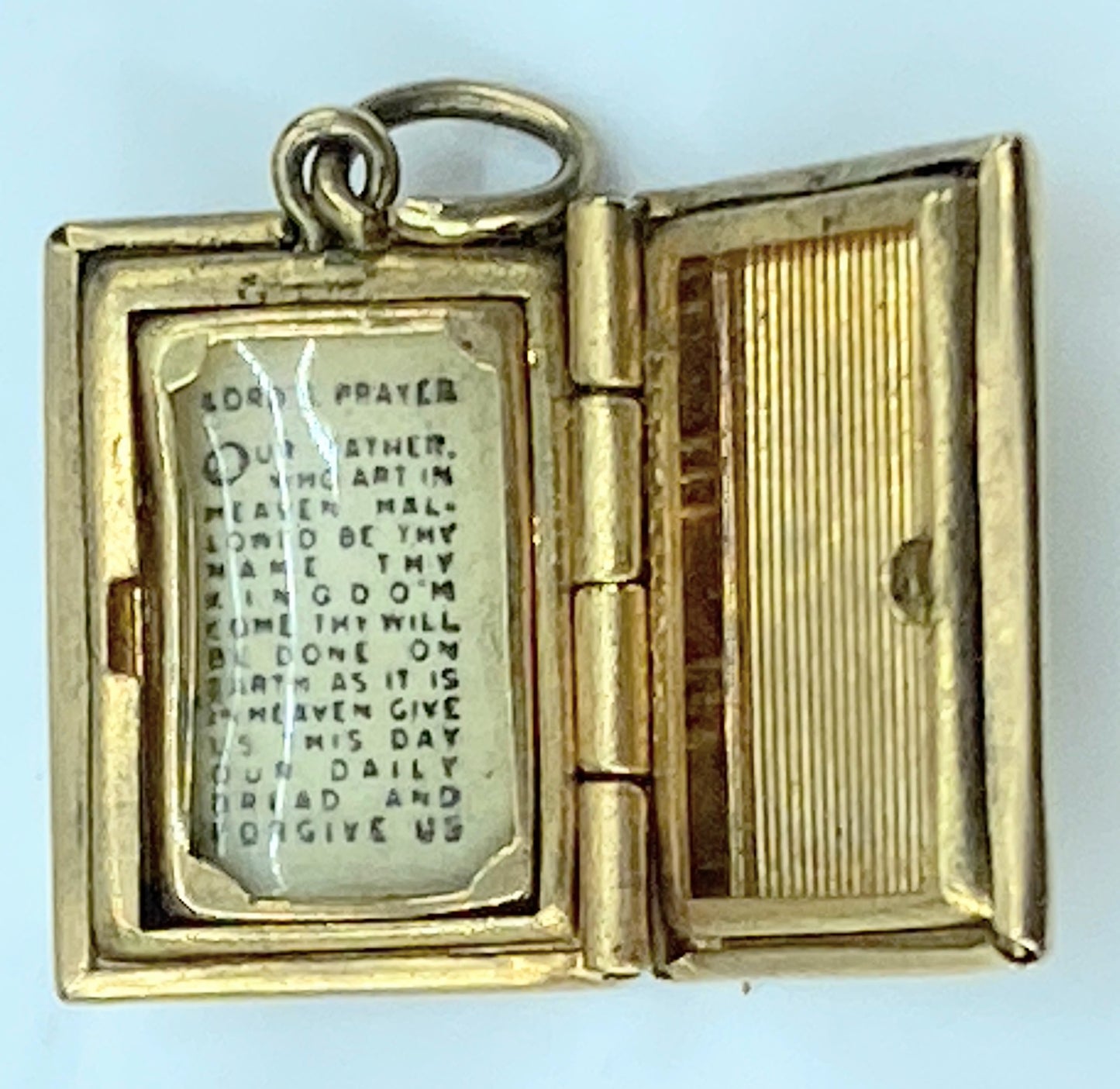 Movable Lord's Prayer Opening Book Charm in 14 Karat Yellow JR9558