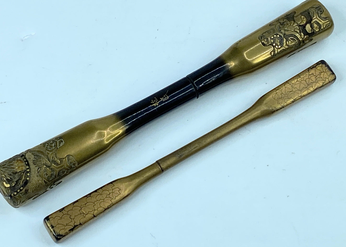 Japanese Kanzashi Kougai set of 2 Wooden Kimono Hair Ornament c1945 GS523