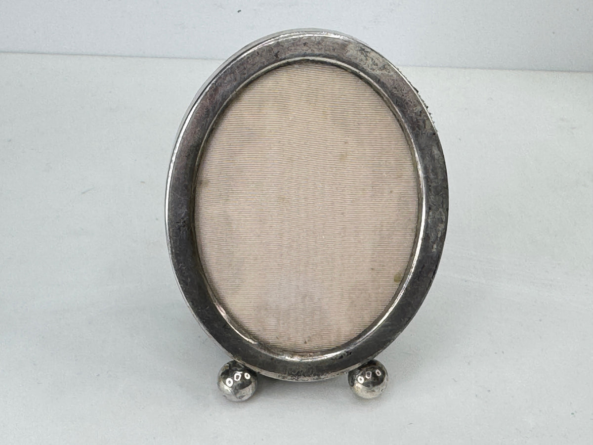 Vintage Inman Sterling Silver Oval Picture Frame Feet Easel Back 36.4g SS503