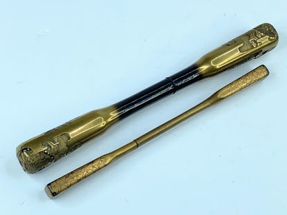 Japanese Kanzashi Kougai set of 2 Wooden Kimono Hair Ornament c1945 GS523