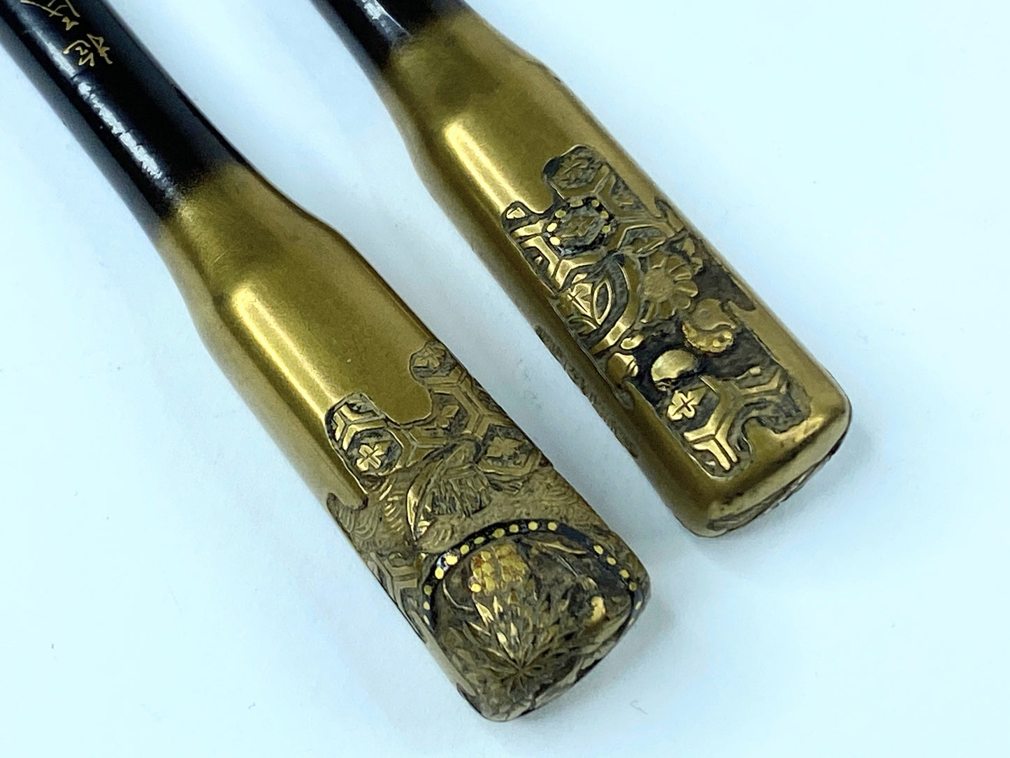 Japanese Kanzashi Kougai set of 2 Wooden Kimono Hair Ornament c1945 GS523