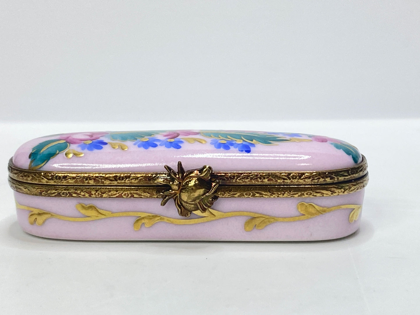 RMC Limoges Hand Painted Rose Floral Trinket Box Limited 2/500