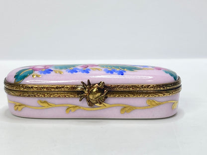 RMC Limoges Hand Painted Rose Floral Trinket Box Limited 2/500