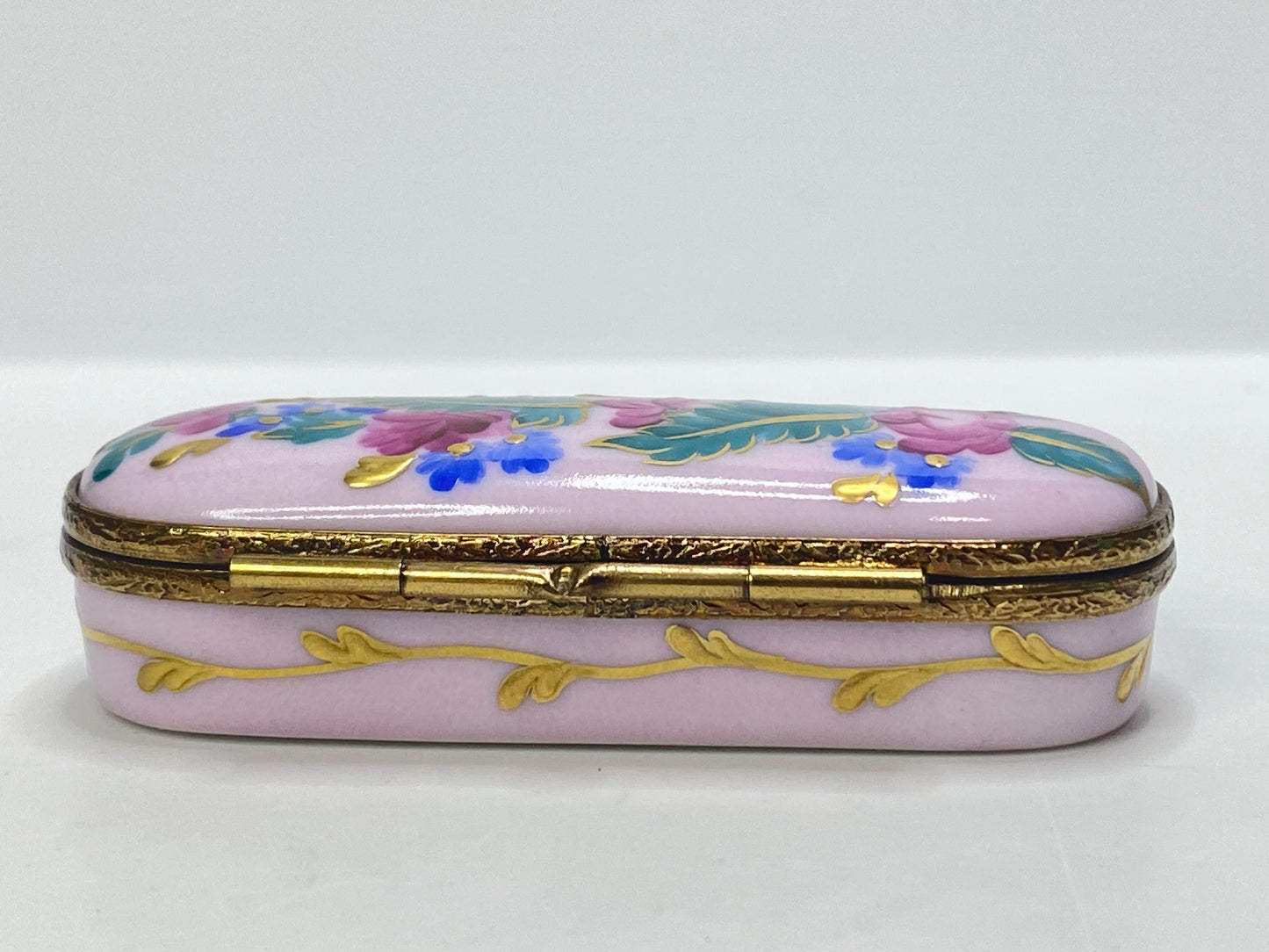RMC Limoges Hand Painted Rose Floral Trinket Box Limited 2/500